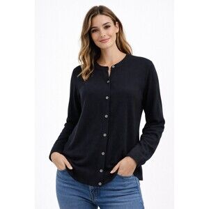 Croft & Barrow Women's Plus Black Long Sleeve Button Front Cardigan  Size XXL